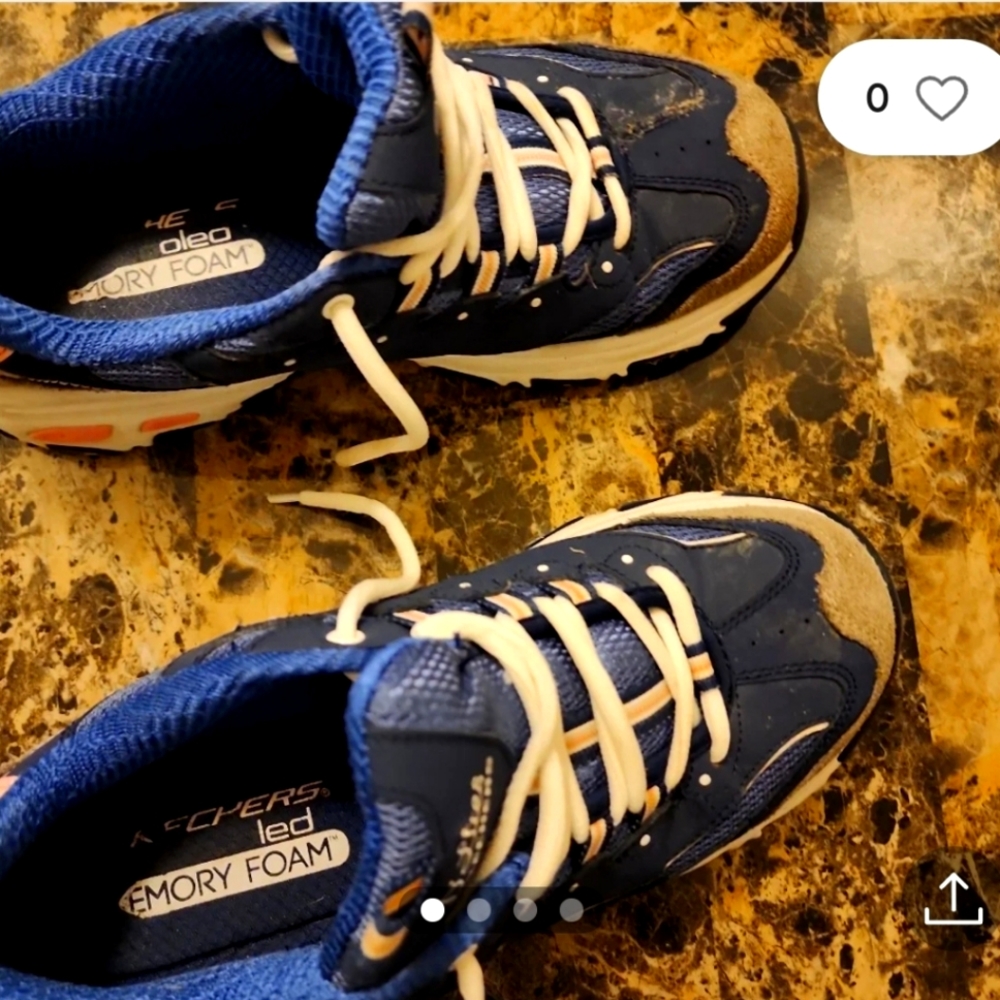 Skechers DeLites Navy blue with white